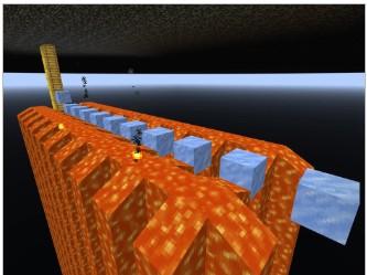 マイクラッチ教材の作品例「ロードオブザキング~王の秘宝~」のゲーム画面